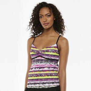 NWT Nike Women's Slatter Stripe Tankini Racerback Swim Top Fucshia